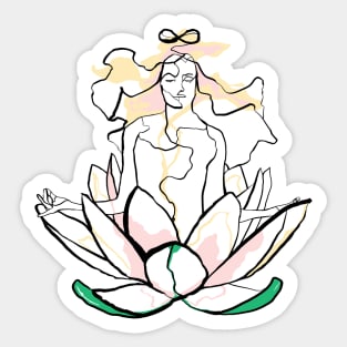 Single Line - Lotus Sticker